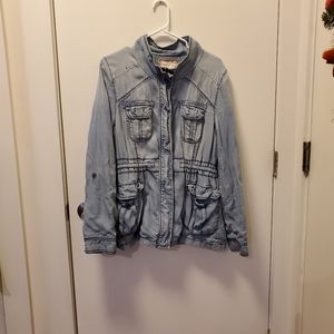 Anthropology chambray utility jacket